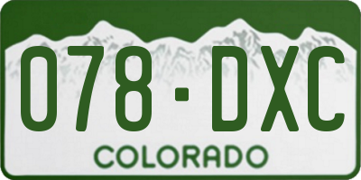 CO license plate 078DXC