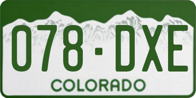 CO license plate 078DXE