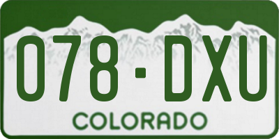 CO license plate 078DXU