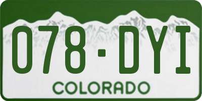 CO license plate 078DYI