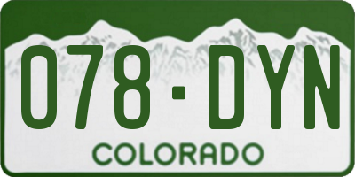 CO license plate 078DYN