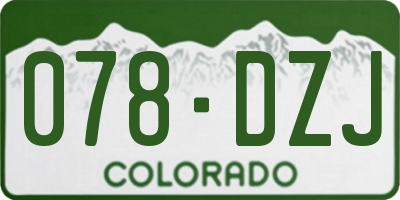 CO license plate 078DZJ