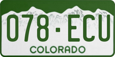 CO license plate 078ECU
