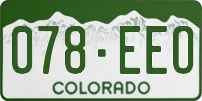 CO license plate 078EEO