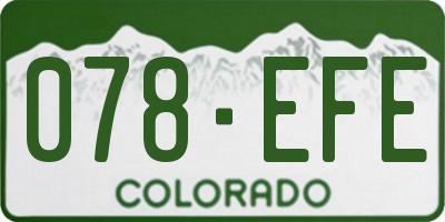 CO license plate 078EFE