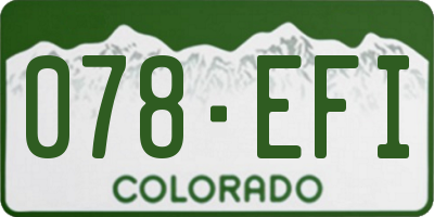 CO license plate 078EFI