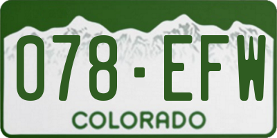CO license plate 078EFW