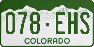 CO license plate 078EHS