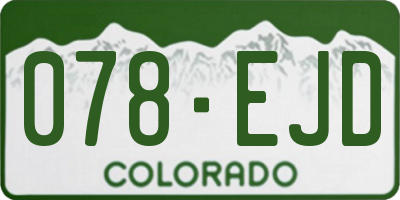 CO license plate 078EJD