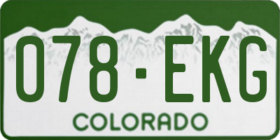 CO license plate 078EKG