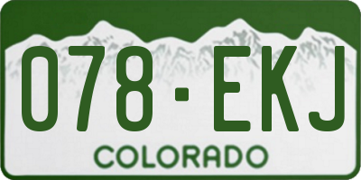 CO license plate 078EKJ