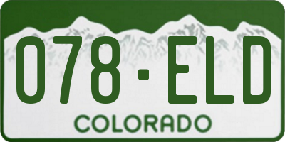 CO license plate 078ELD