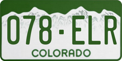 CO license plate 078ELR