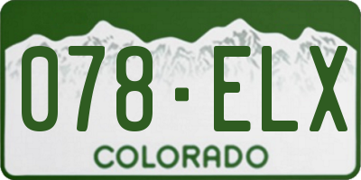 CO license plate 078ELX