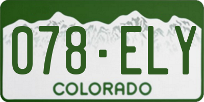 CO license plate 078ELY