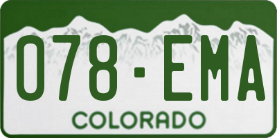 CO license plate 078EMA