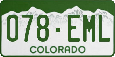 CO license plate 078EML