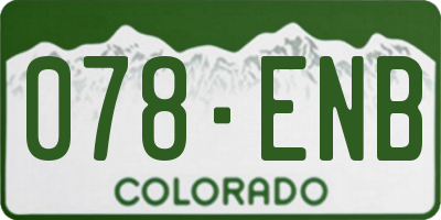 CO license plate 078ENB