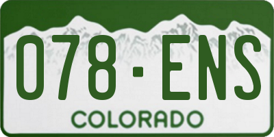 CO license plate 078ENS