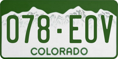 CO license plate 078EOV