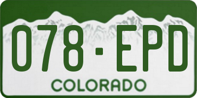 CO license plate 078EPD