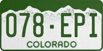 CO license plate 078EPI