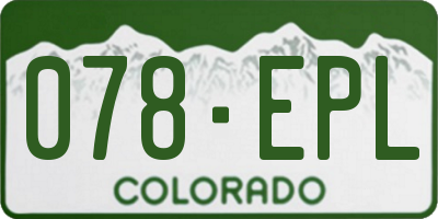 CO license plate 078EPL