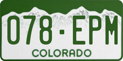 CO license plate 078EPM