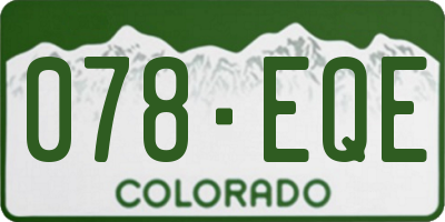 CO license plate 078EQE