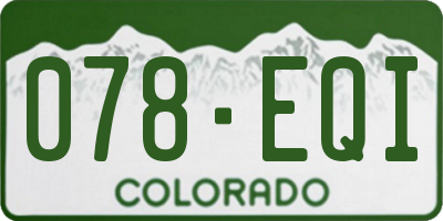 CO license plate 078EQI