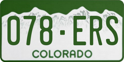 CO license plate 078ERS