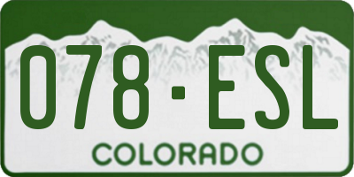 CO license plate 078ESL