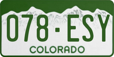 CO license plate 078ESY