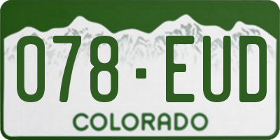 CO license plate 078EUD