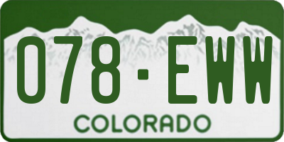 CO license plate 078EWW