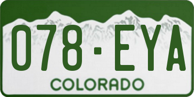 CO license plate 078EYA