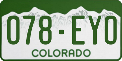 CO license plate 078EYO