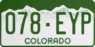 CO license plate 078EYP