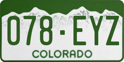 CO license plate 078EYZ