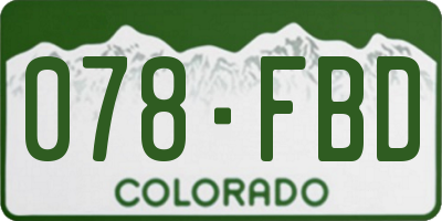CO license plate 078FBD