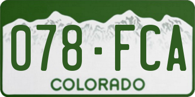 CO license plate 078FCA
