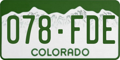 CO license plate 078FDE