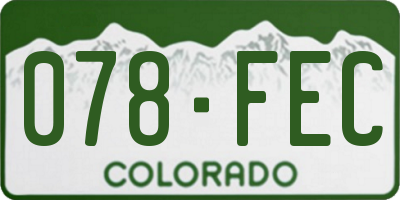CO license plate 078FEC