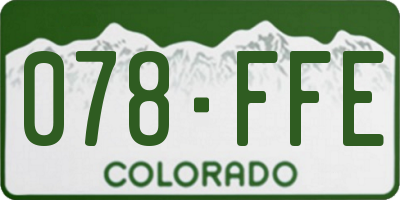 CO license plate 078FFE
