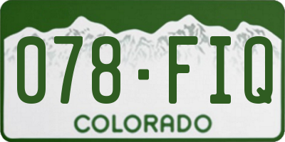 CO license plate 078FIQ
