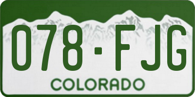CO license plate 078FJG