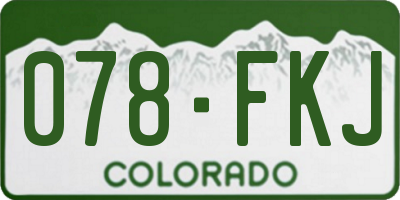 CO license plate 078FKJ