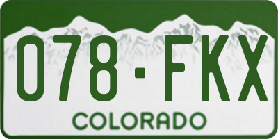 CO license plate 078FKX