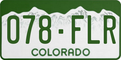 CO license plate 078FLR