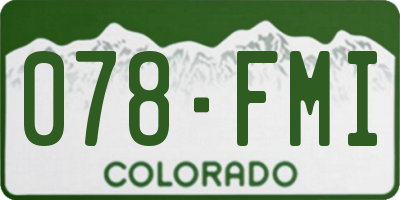 CO license plate 078FMI